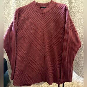 Lane Bryant Mauve Mockneck Ribbed Sweater